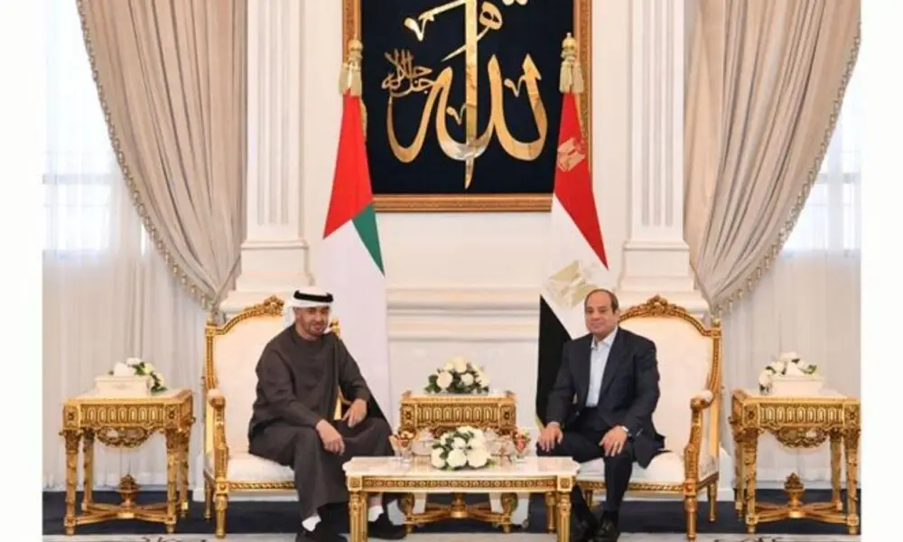 Image Source presidency.eg - President El-Sisi Meets UAE President HH Sheikh Mohamed bin Zayed in New El-Alamain City - MENAWireNOW.com