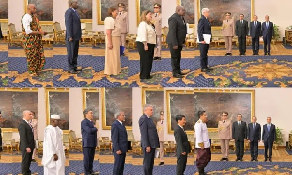 Source - presidencyeg - President El-Sisi Receives Credentials of 17 New Ambassadors - MENAWireNOW