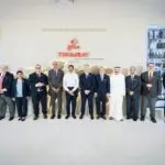 Dr. Thumbay Moideen, Founder and President of Thumbay Group, with the heads of Gulf Medical University’s constituent colleges at the start of the 2026–2027 academic year.