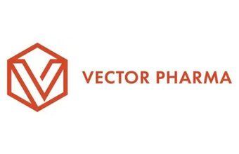 Vector Pharma logo: red geometric hexagon with a stylized V and the text VECTOR PHARMA next to it