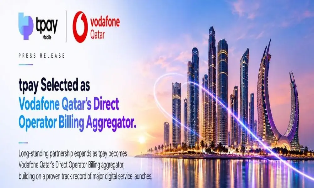 Image Source - GlobeNewsWire.com - tpay Selected as Vodafone Qatar’s Direct Operator Billing Aggregator - MENAWireNOW.com